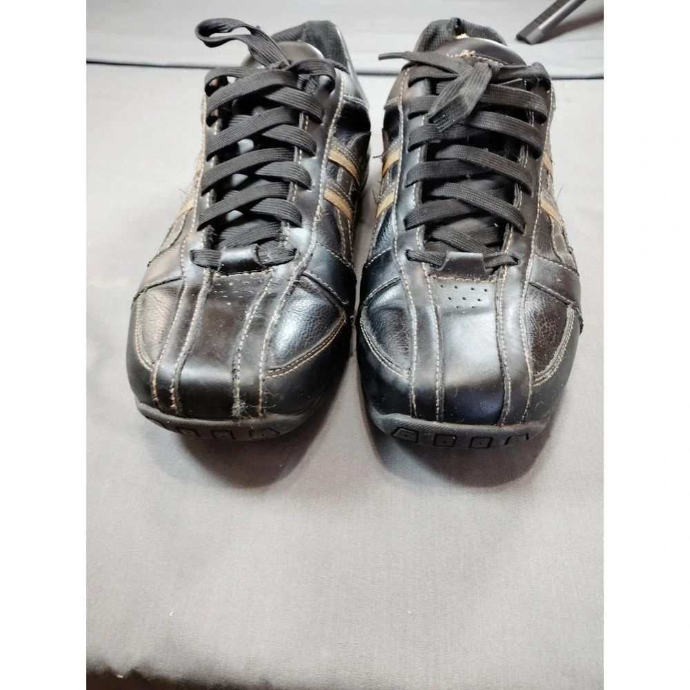 Skechers Men 11 Citywalk Malton Oxford Sneaker Black Tan Stripe Preppy Athletic*